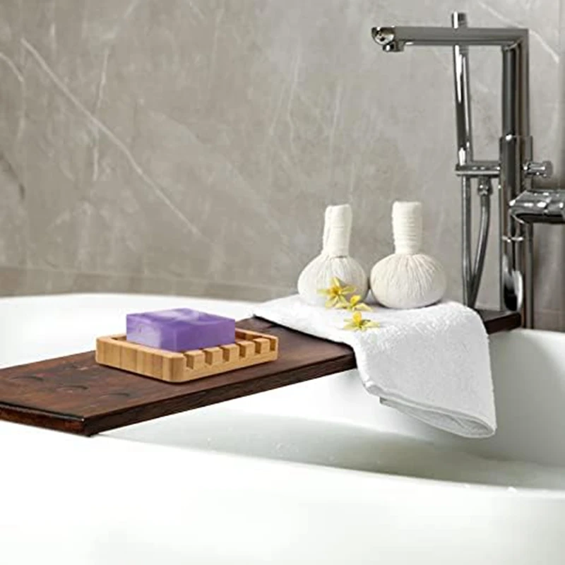 1 PCS Soap Dish Bamboo Soap Dish Holder Soap Dish For Shower,Soap Holder With Drainage-Perfect Bathroom Accessory For Soap