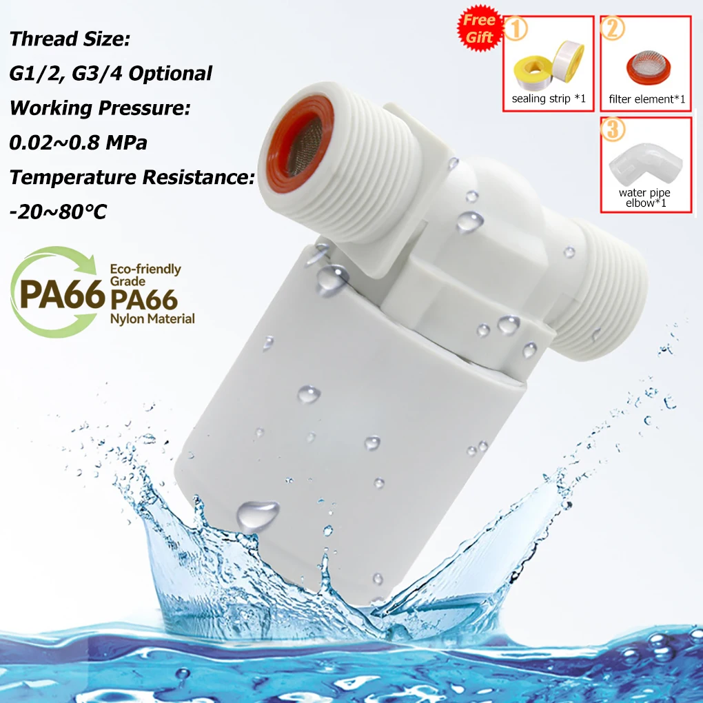 G1/2 G3/4 Fully Automatic Water Level Control Valve Mini Float Valve Automatic Water Shut-Off Water-saving Device for Water Tank