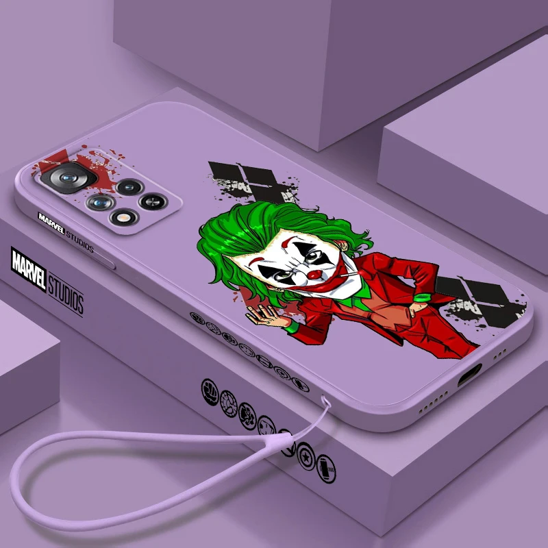 

Joker Cartoon Evi Cooll Liquid Left Rope For Xiaomi Redmi Note 13 12 12S 12R 11 11T 11S 10 10S Pro Plus 5G Back Phone Case