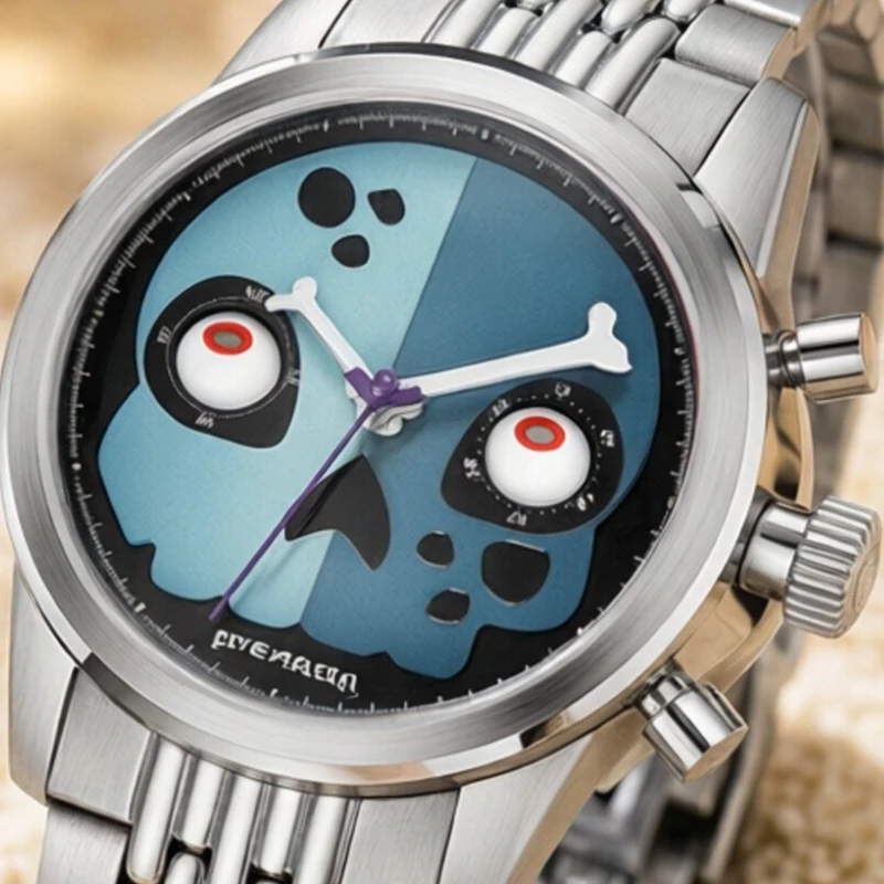 

Skull Eye-moving Design Chronograph Manual Mechanical Movement Code Watch Male