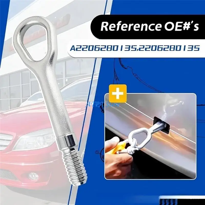U13C Vehicle Tow Point Part A2206280135 2206280135, Screw-In Metal Tow Eye Bolt with Eye Loop for Recovery Hookup and Daily