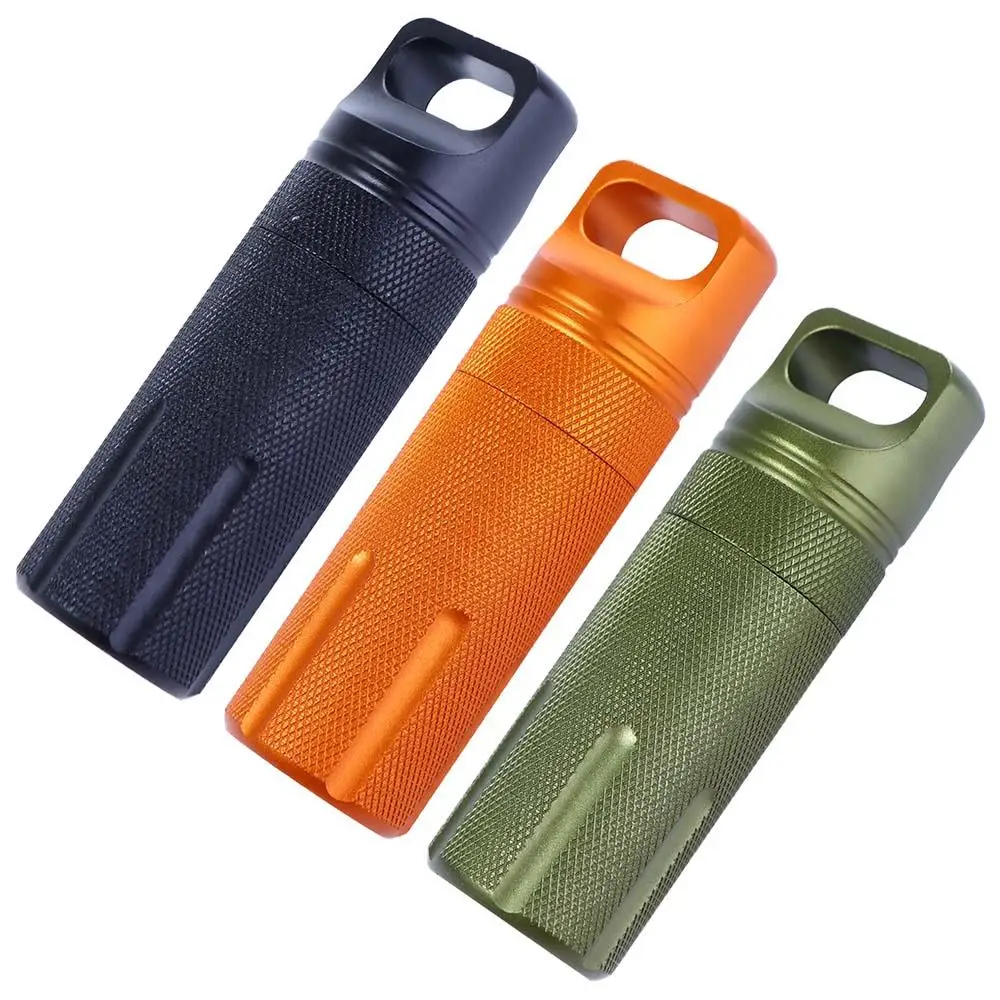 EDC Waterproof Capsule Hike Box Dry Bottle Keychain Survival Seal Tank Pill Box Container First-Aid Canister