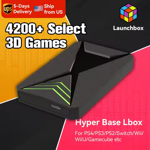 JMachen Launchbox 2TB Portable Gaming HDD with 4200+ 3D/PC Games Retro Game Console for PS4/PS3/PS2/Switchwith 4200+ PC/3D Games