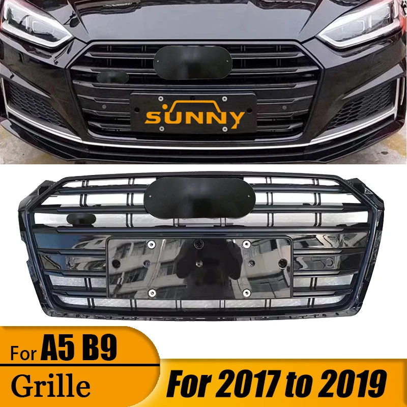 

Подходит для Audi A5 S5 2017, 2018, 2019, центральная сетка бампера, впускная решетка A5 B9S5, стиль спереди