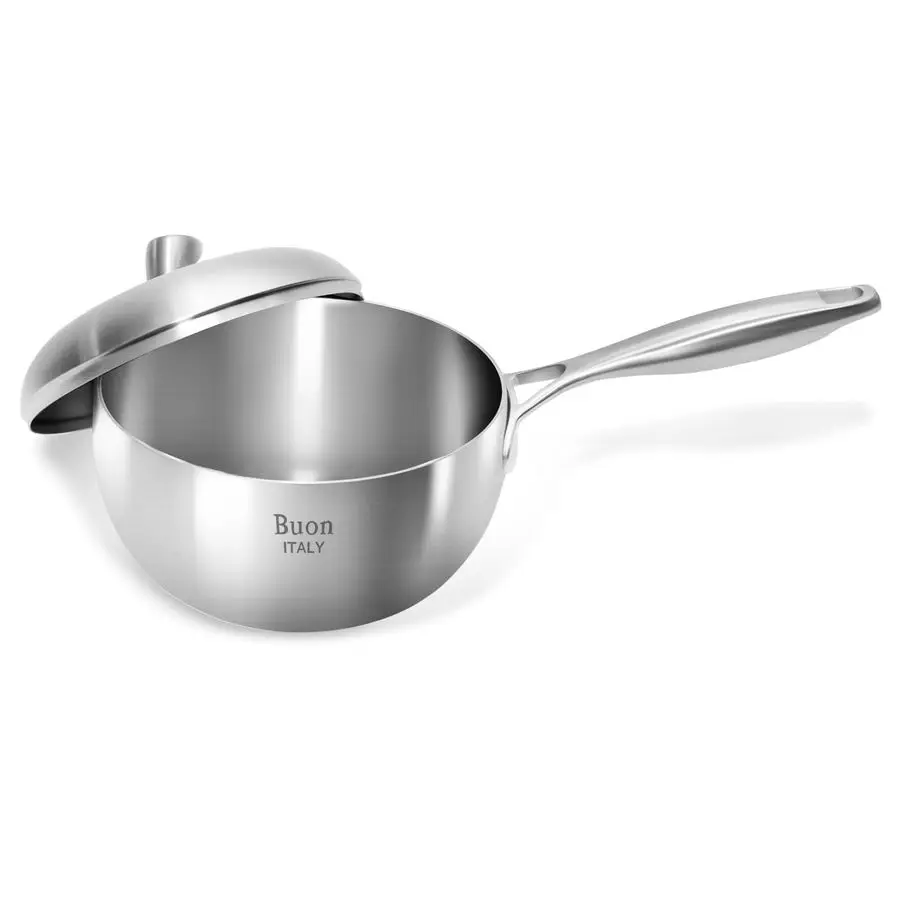 

Stainless Steel SaucePan, 2 Quart Sauce Pan with Lid, Induction Small Sauce Pot, Nonstick Cooking Pot, Compatible with All Cook