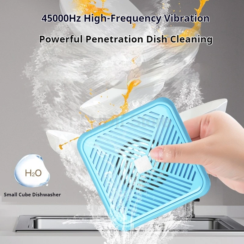 Mini lavavajillas ultrasónico, lavavajillas automático portátil, máquina limpiadora de alimentos para verduras, frutas, mariscos, limpieza de 360 grados