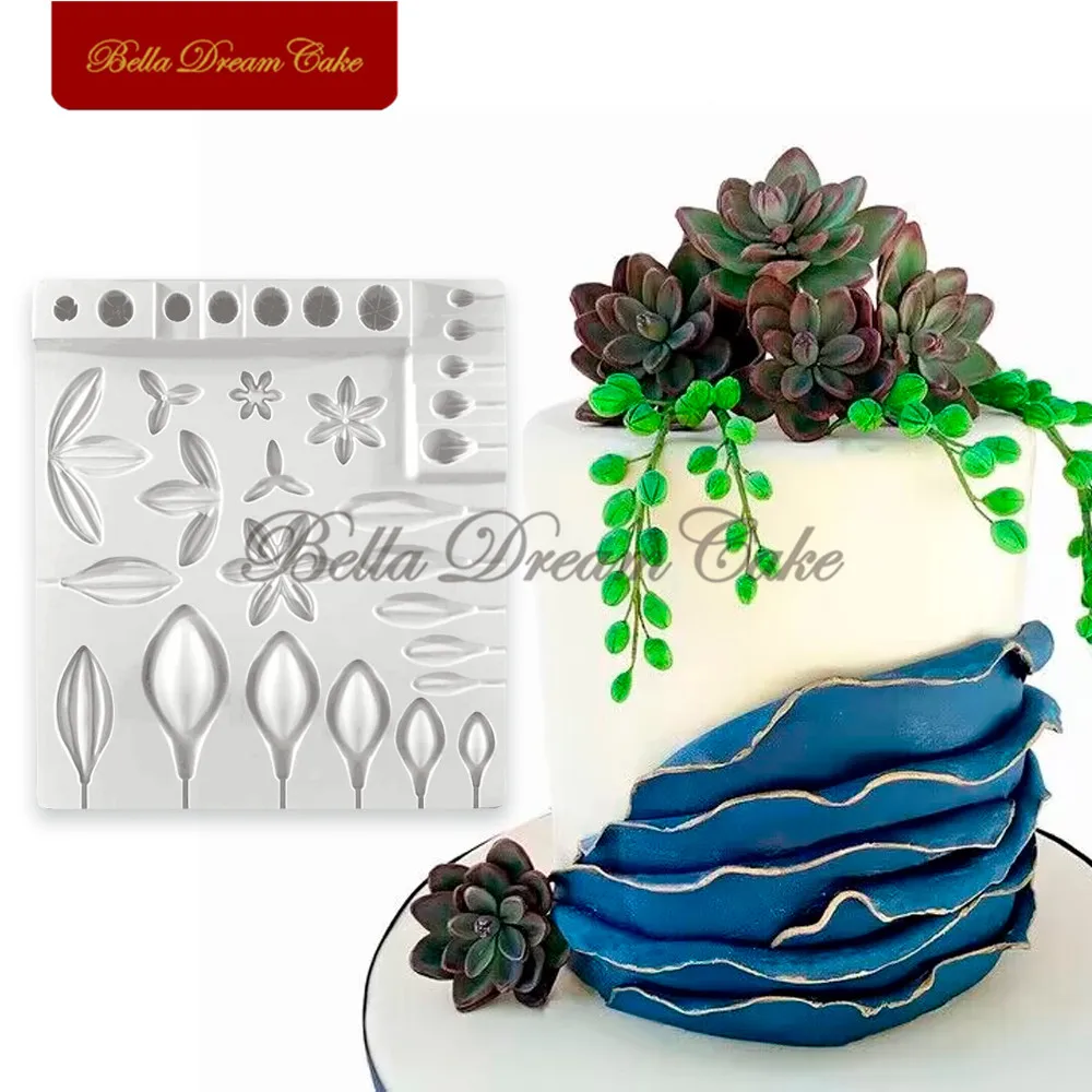 

​3D Succulent Leaf Design Silicone Mold Fondant Chocolate Mould Cake Decorating Tools DIY Cookies Cupcake Topper Model Bakeware