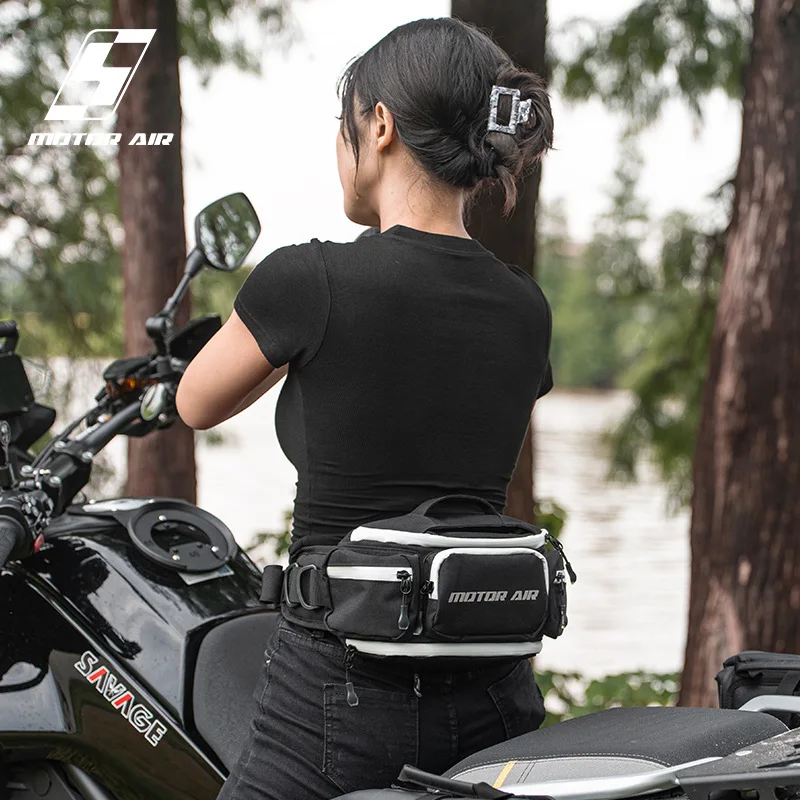 Motorcycle Waist Bag Waterproof Chest Pack Riding Gear Storage Bag Outdoor Cycling Crossbody Bag with Rain Cover