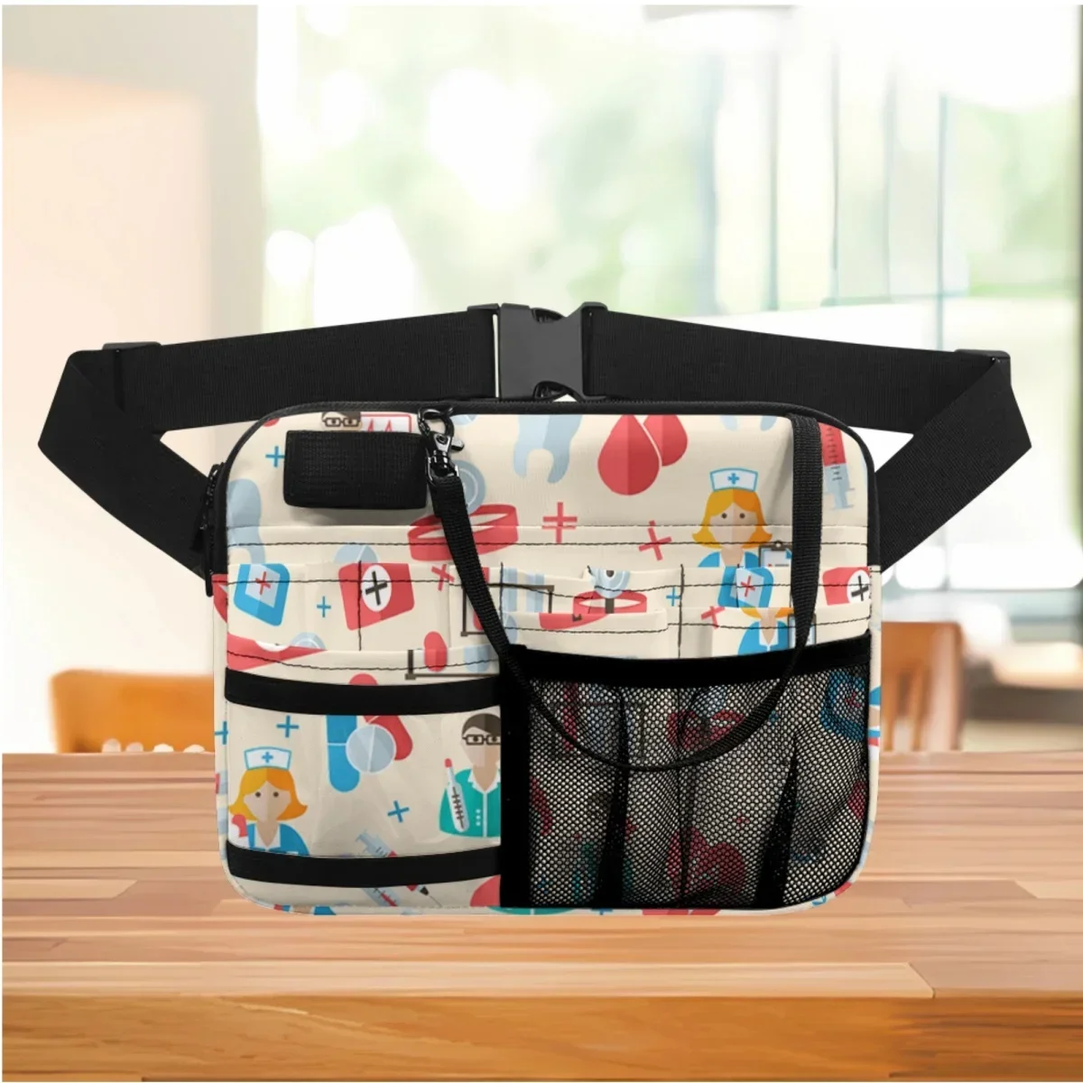 Fashion Medical Icon Designer Waist Bag Multi Pocket Stethoscope Medication Bandage Storage Hip Bag Adjustable Strap Fanny Packs