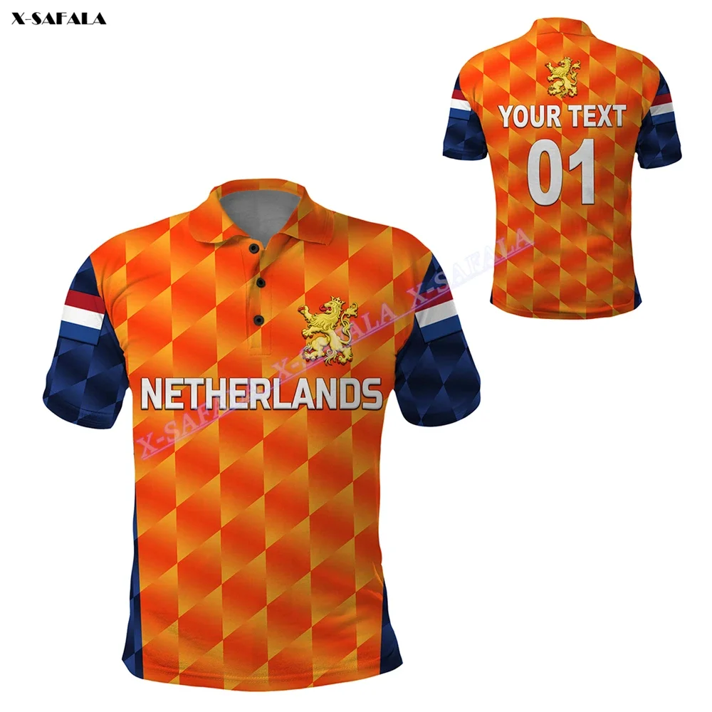 New Zealand Netherlands Ireland Custom Cricket 3D Print High Quality Men Adult Polo Shirt Short Sleeve Top Tee Breathable