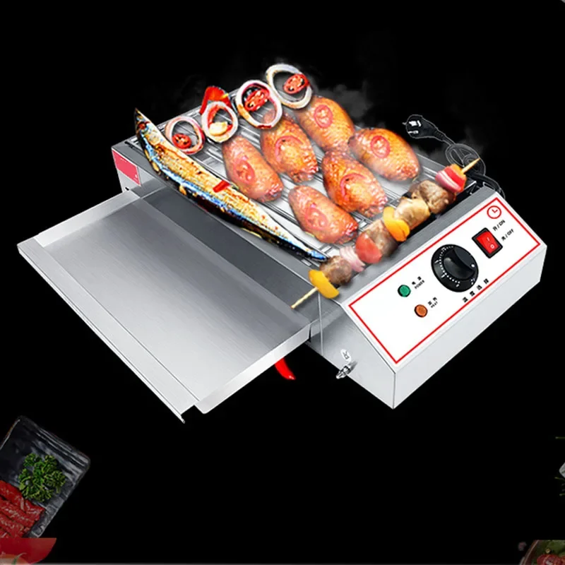 2500W Electric Oven Household Barbecue Oven Commercial Stainless Steel Smokeless Indoor Small Self-service Skewer Machine