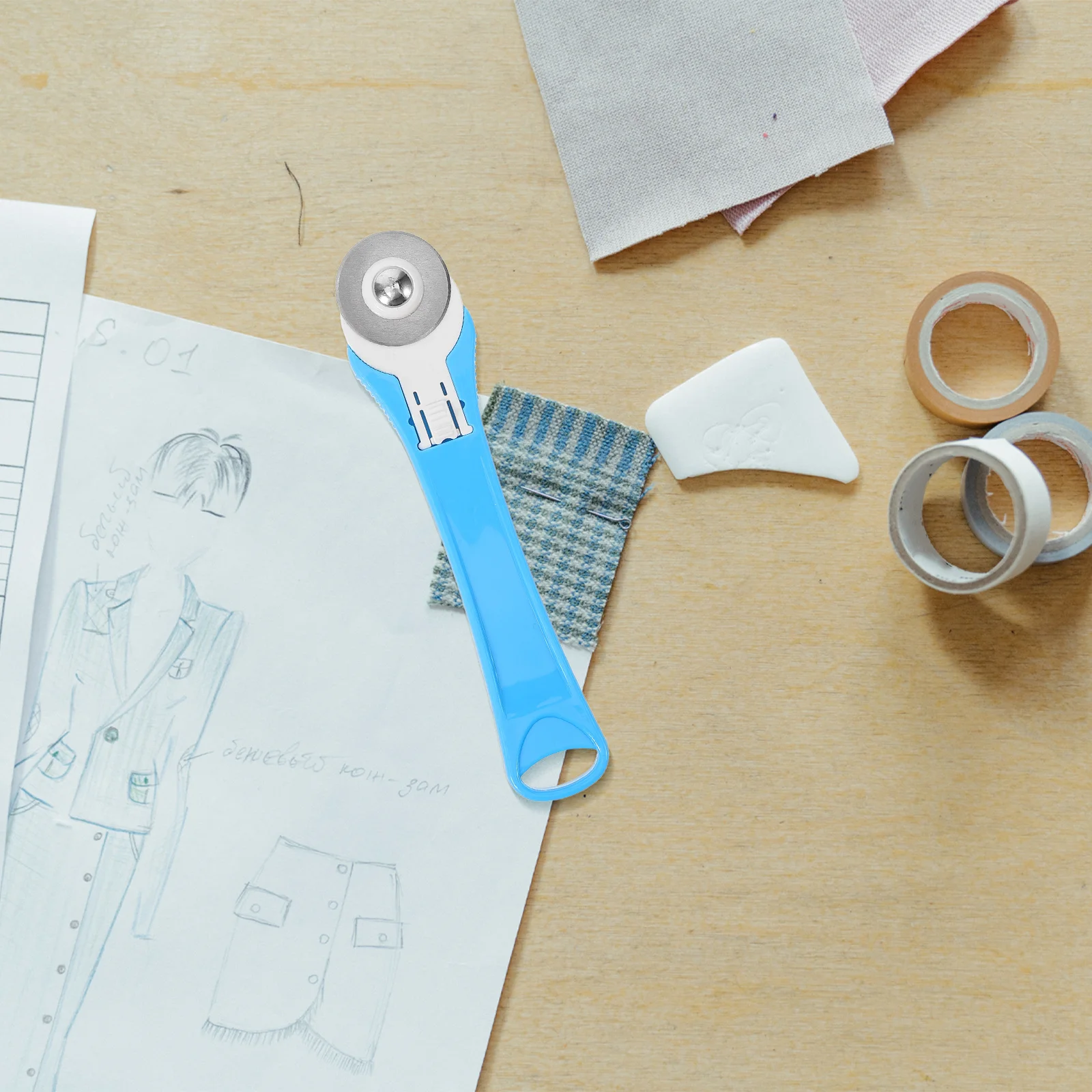 เครื่องตัดผ้าแบบหมุน พรีเมียม ล้อกลม สำหรับงานเย็บผ้า ตัดผ้า งานฝีมือ ทำเองด้วยมือ