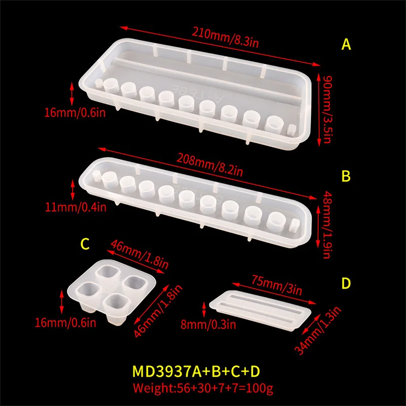 Mirror Epoxy Silicone Mold DIY Multi-function Pen Holder Mobile Phone Bracket Mold For Resin Making Craft Desktop Storage Decora