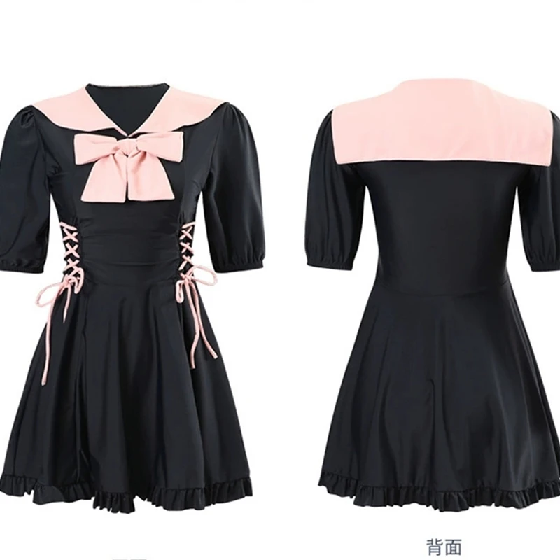 Black Princess Elegant Dress Women High Waist Slim Kawaii Gothic Dress Long Sleeve Bow Designer Party Mini Sweet Dresses Vestido