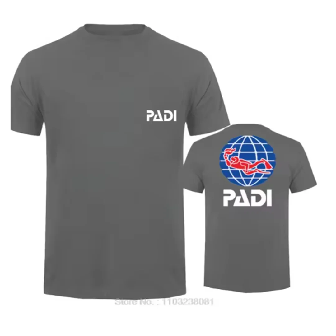 Scuba Driver Padi t-shirt t-shirt casual da uomo ad asciugatura rapida t-shirt hip-hop a maniche corte top girocollo abbigliamento uomo oversize