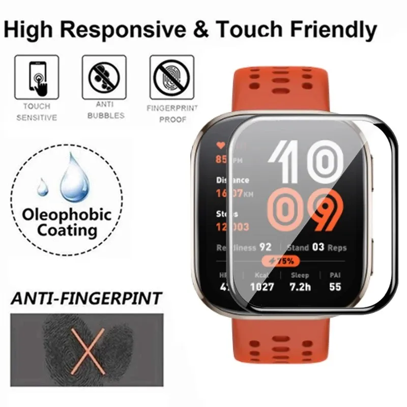 HD Watch Cover Film for Huami Amazfit Bip 6 Bip5 Bip3 3Pro/BipU/UPro Full Coverage Protective Film