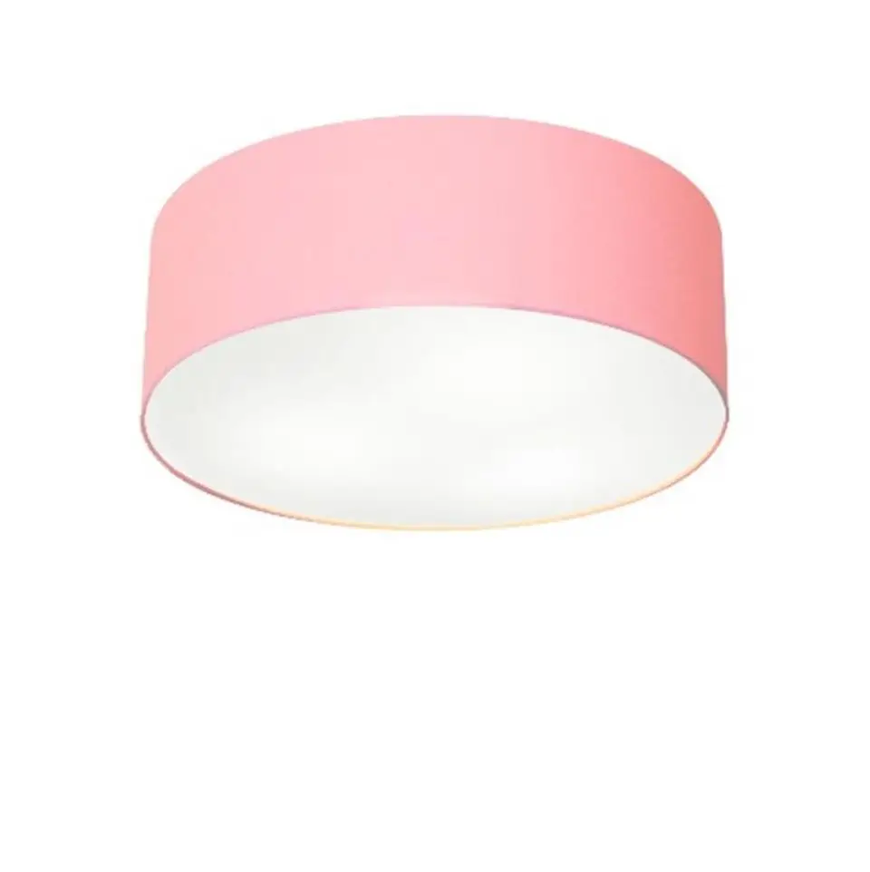 35x12cm Pink Baby-Bivolt Fabric Dome Md-3046 Cylindrical Plafon