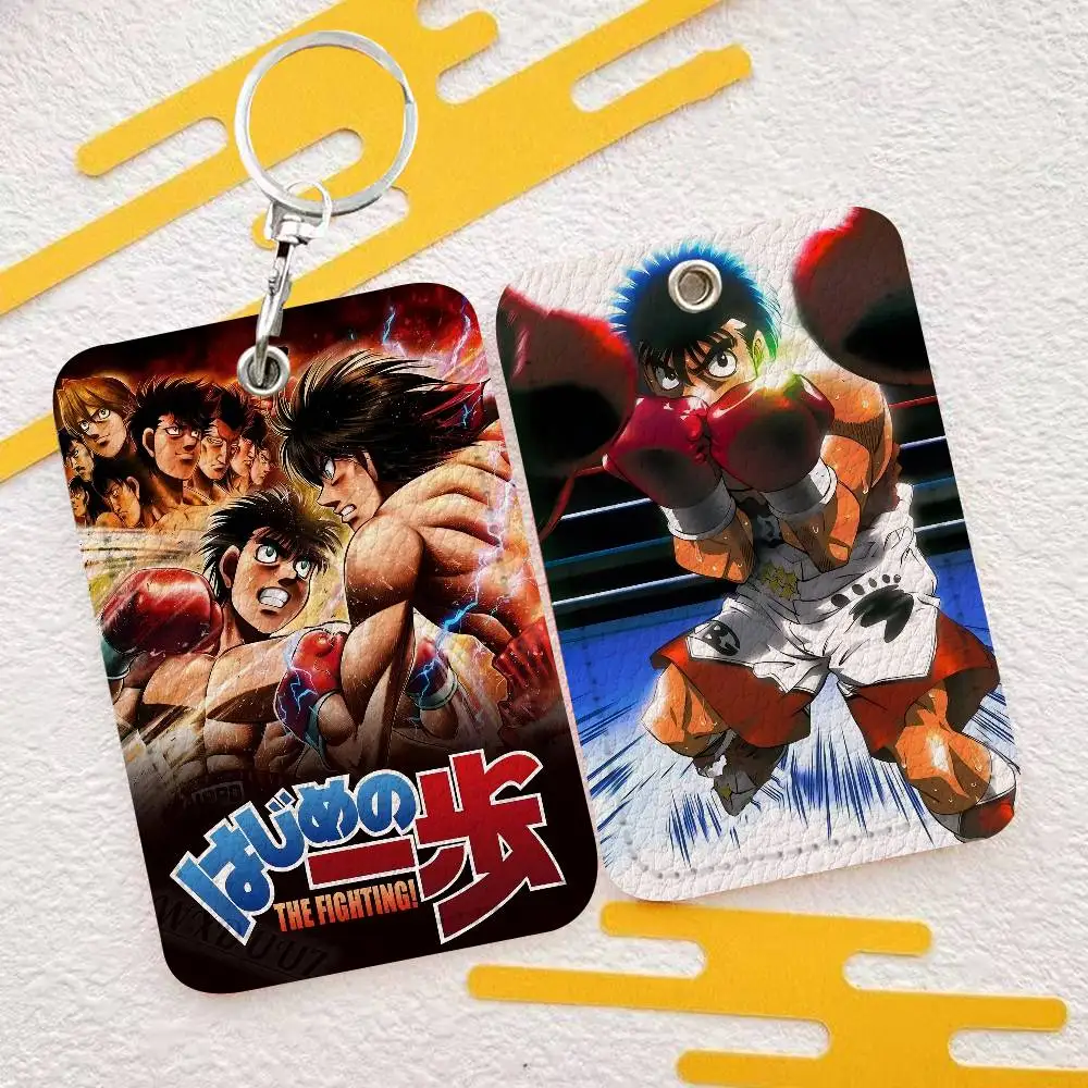 

Hajime No Ippo Anime Anime Fashion Leather Card Keychain ID Bus Door Card Case Perfect Adult Birthday Gift