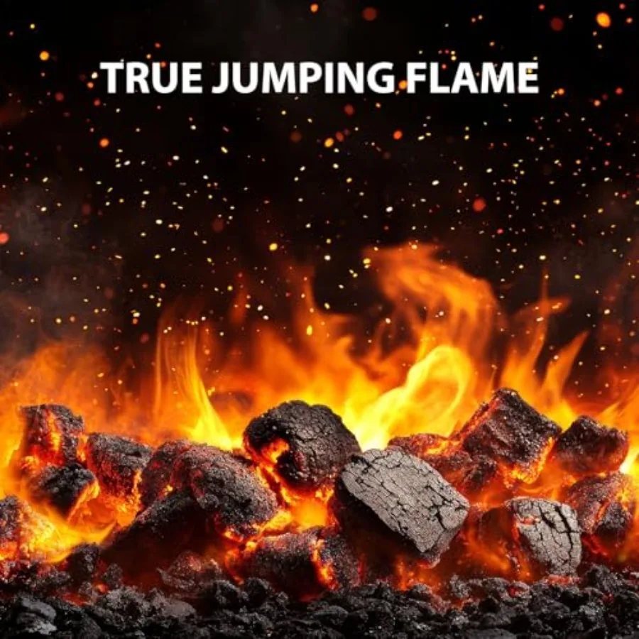 موقد كهربائي 23 بوصة قائم بذاته مع تأثير لهب واقعي ثلاثي الأبعاد قابل للتعديل حماية من الحرارة الزائدة 1000 وات/1500 وات معدن B #3