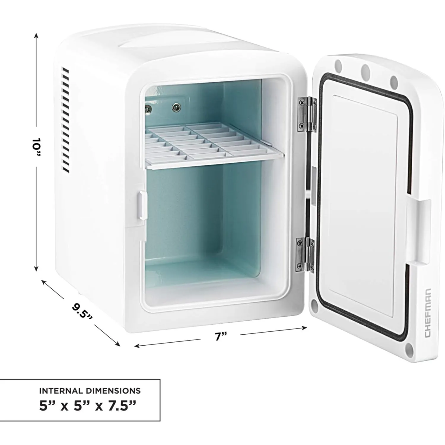 Portable Mirrored Fridge w/ LED Lighting 4L Mini Refrigerator, Skin Care, Makeup Storage, w/Mirror & Light，Cool & Heat