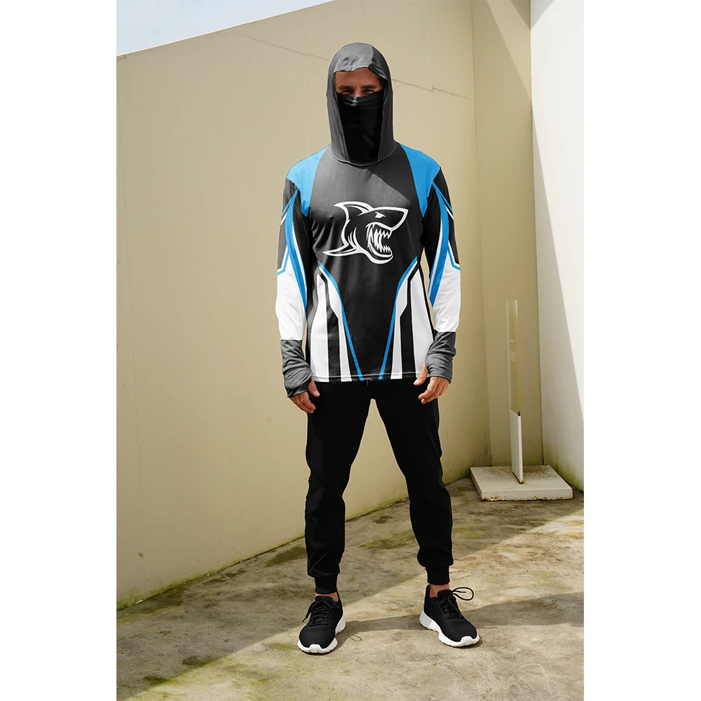 Fishing Shirts Men Sun Protection Hoodie Mask All-in-one Fishing Clothing Angling T-shirt Upf 50+ M-3XL view 2