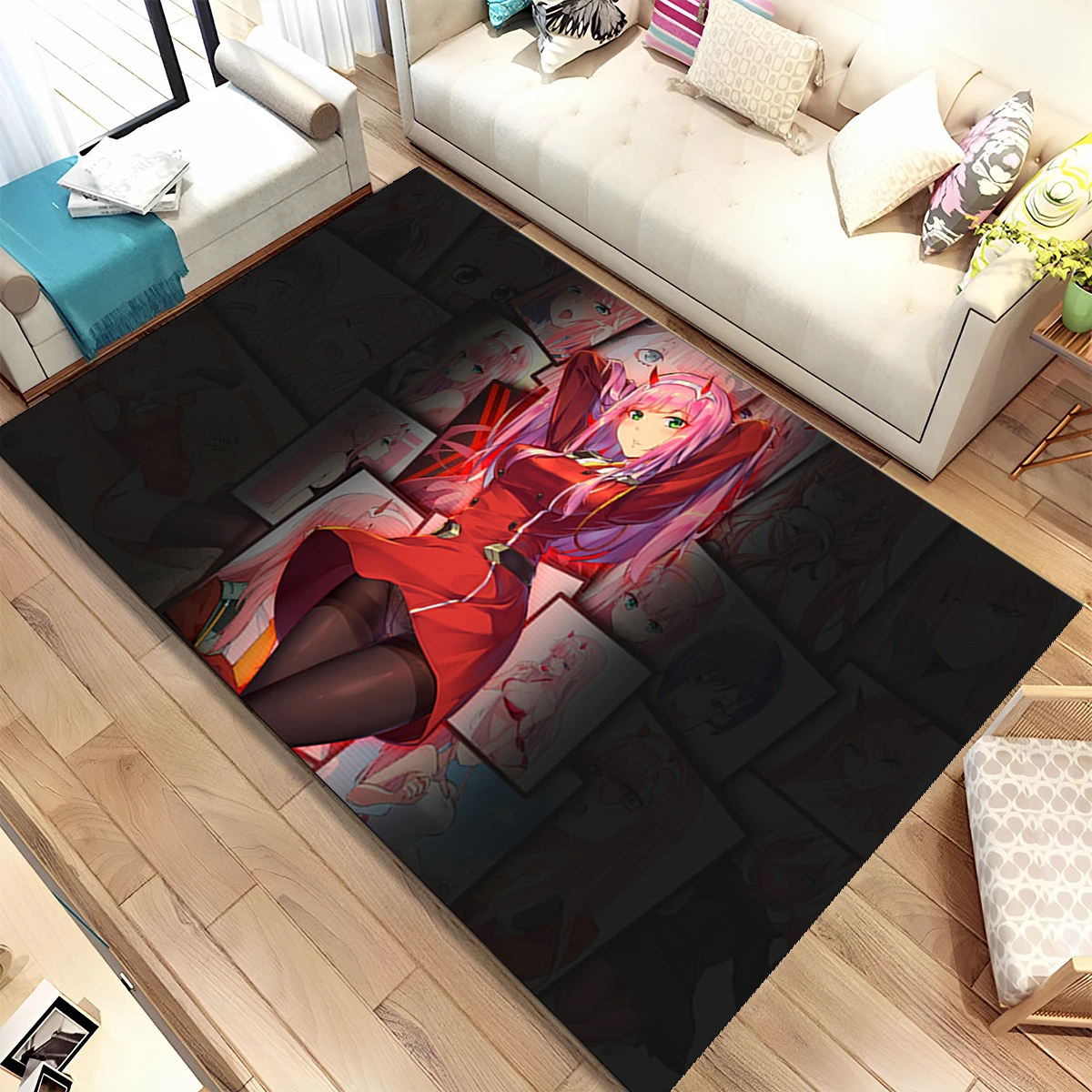 Sexy Girl Zero Two DARLING In FRANXX Area Rug,Carpet for Home Living Room Bedroom Sofa Doormat Decor,kid Non-slip Floor Mat Gift