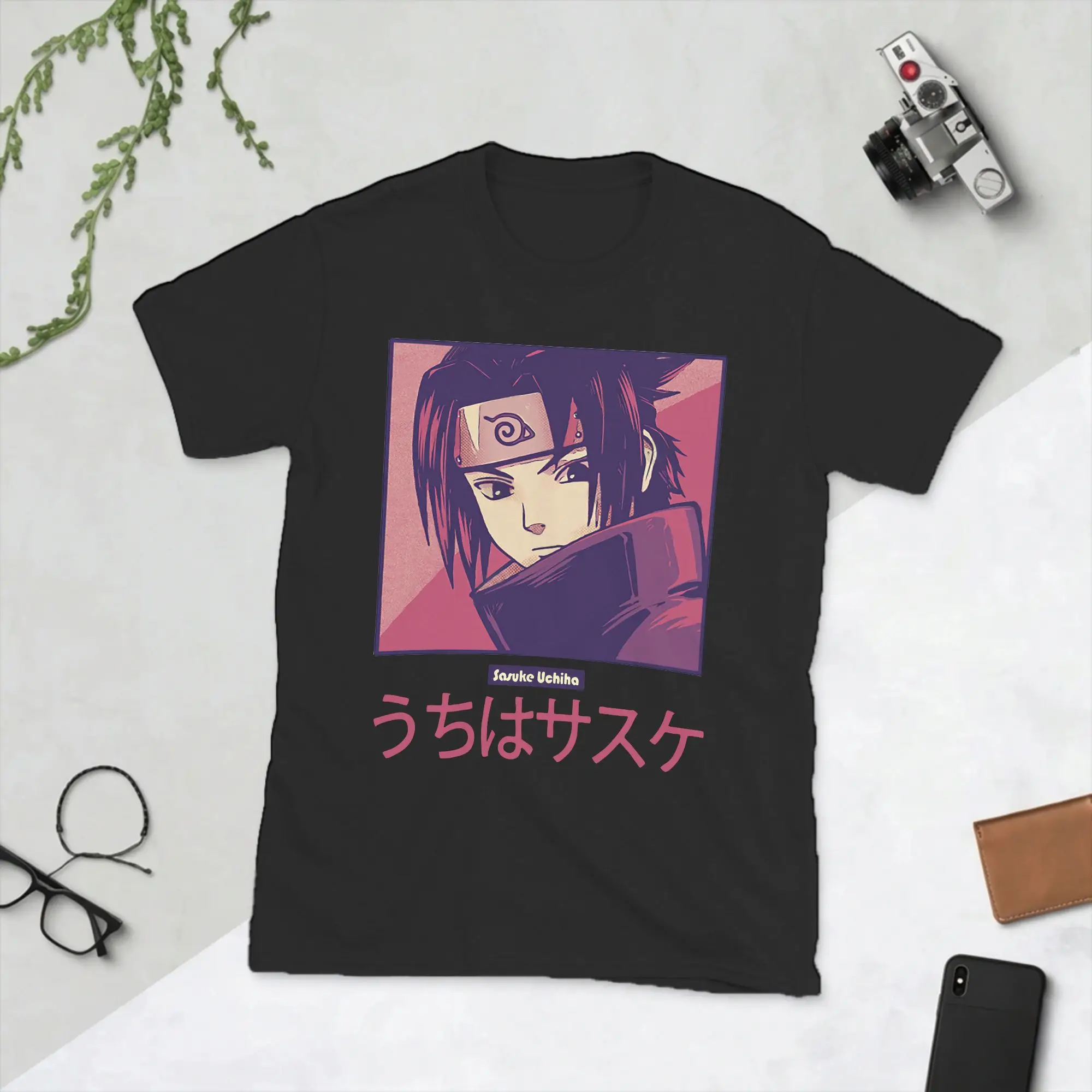 Men T-Shirt Sasuke Uchiha Naruto Unique Cotton Tee Shirt Short Sleeve  T Shirts Round Neck Clothing Unique