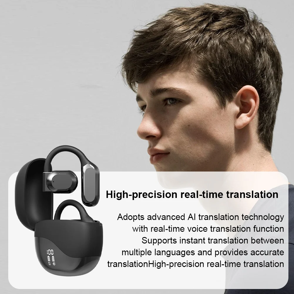 144 Languages Real Time Translation Earbuds Bluetooth-Compatible 5.4 AI Smart Voice Translator Ideal for Travel and Business