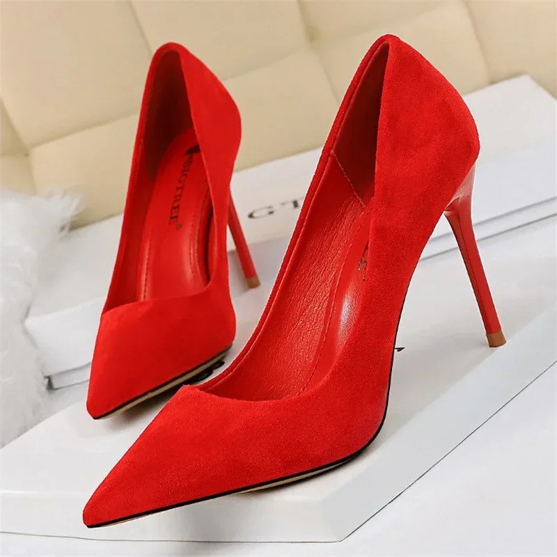 BIGTREE Autumn Pumps Fashion Fine Thin High Heel Pointed Party Stripper Women's Sexy Shoes