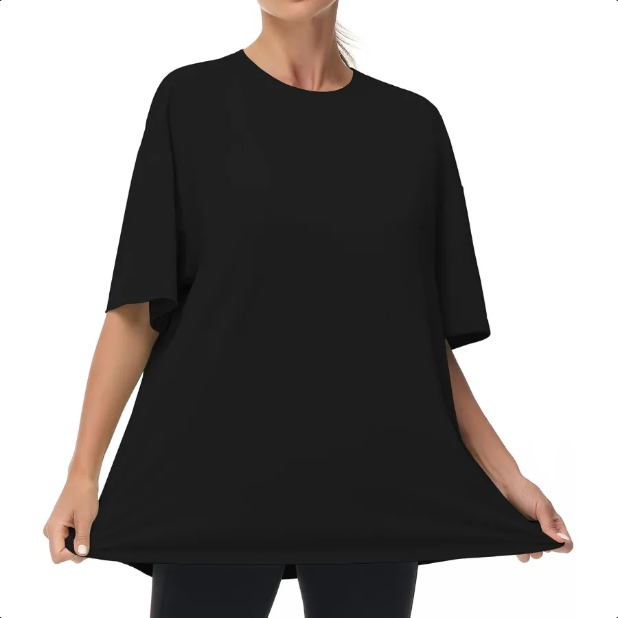 THE GYM PEOPLE เสื้อยืดลําลองขนาดใหญ่ของผู้หญิงฤดูร้อนคอกลมแขนสั้นออกกําลังกายเสื้อทีพื้นฐาน