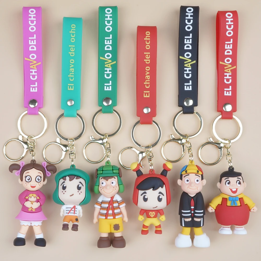 Anime El Chavo Del Ocho Keychain Cartoon Boy Doll Pendant Key Chain Bag Car Keyring Funny Jewelry llaveros Friends Kids Gift