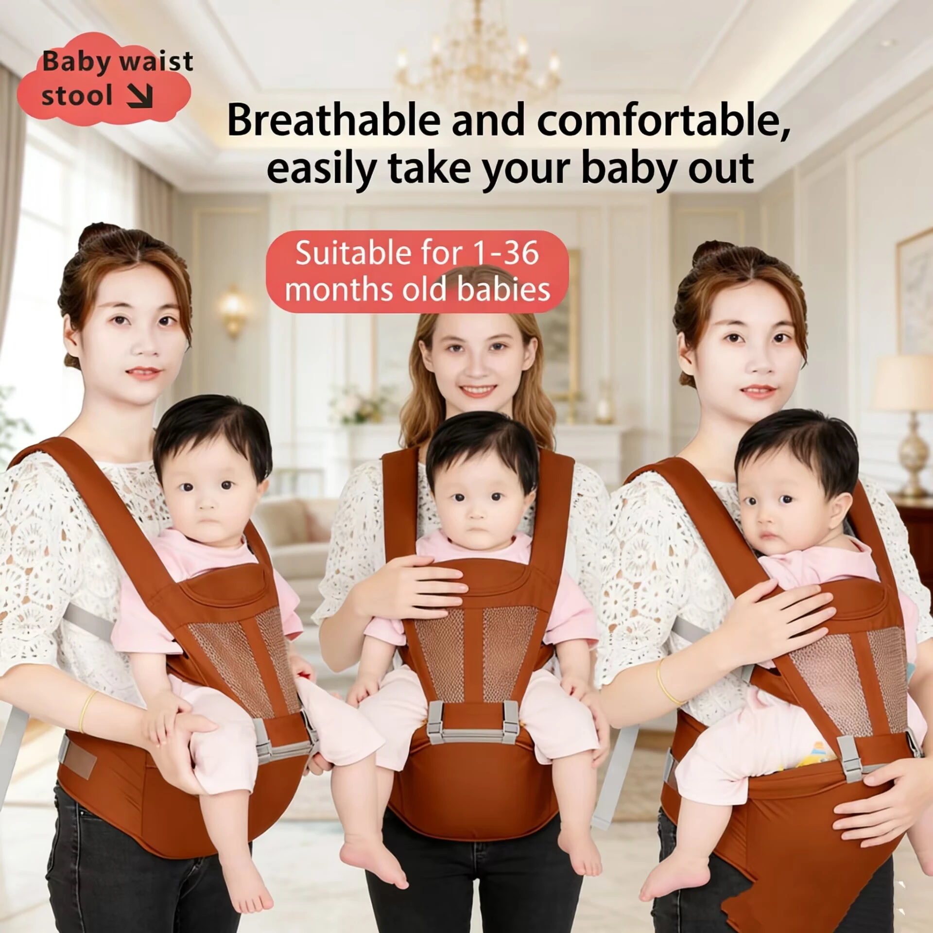Baby Carrier Multi-functional Baby Carrier Ventilate Ventilate Baby Carrier Sling Versatile for Seasons Multifunctional Shoulder
