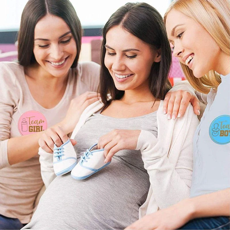 24Pcs Gender Reveal Stickers Team Boy Team Girl Labels for Creative Decoration for Party Invitations Voting Games Baby Shower
