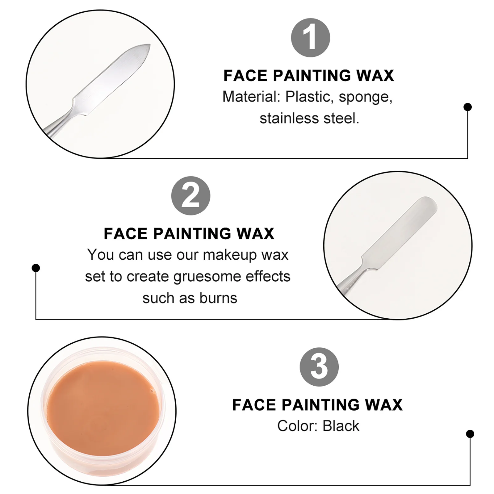 1 conjunto de kit de cera para pintura corporal facial, dia das bruxas, efeitos especiais, maquiagem para cicatrizes assombradas assustadoras, aparência de festa assustadora