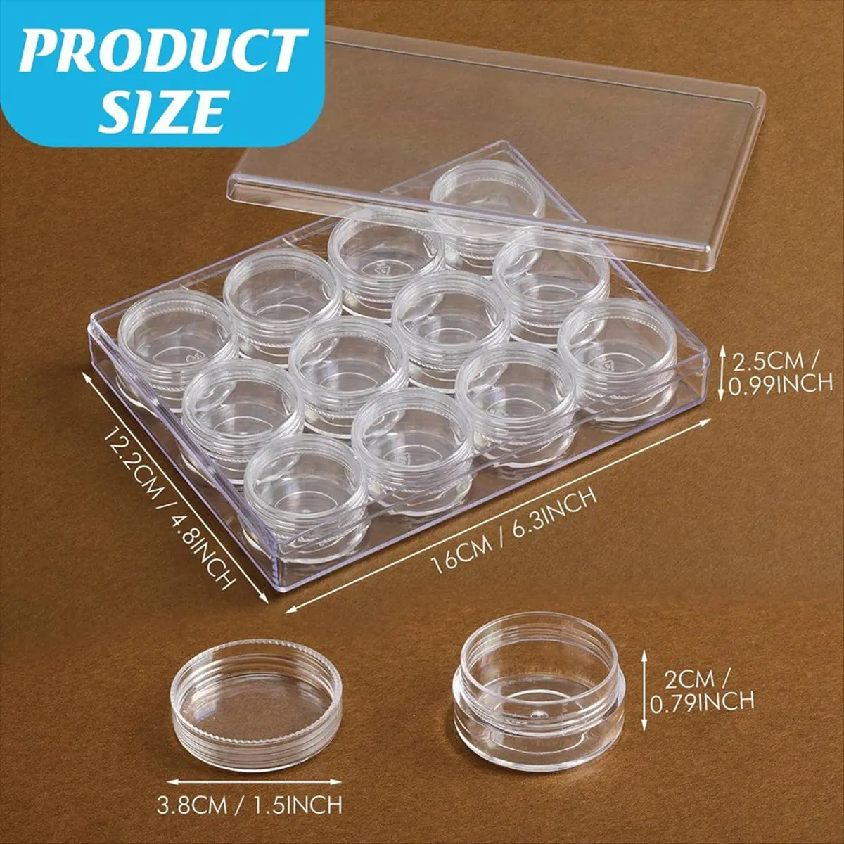 

A24I Набор прозрачных контейнеров для хранения бусин с 12 коробками (1,5 х 1,5 х 1,38 дюйма)