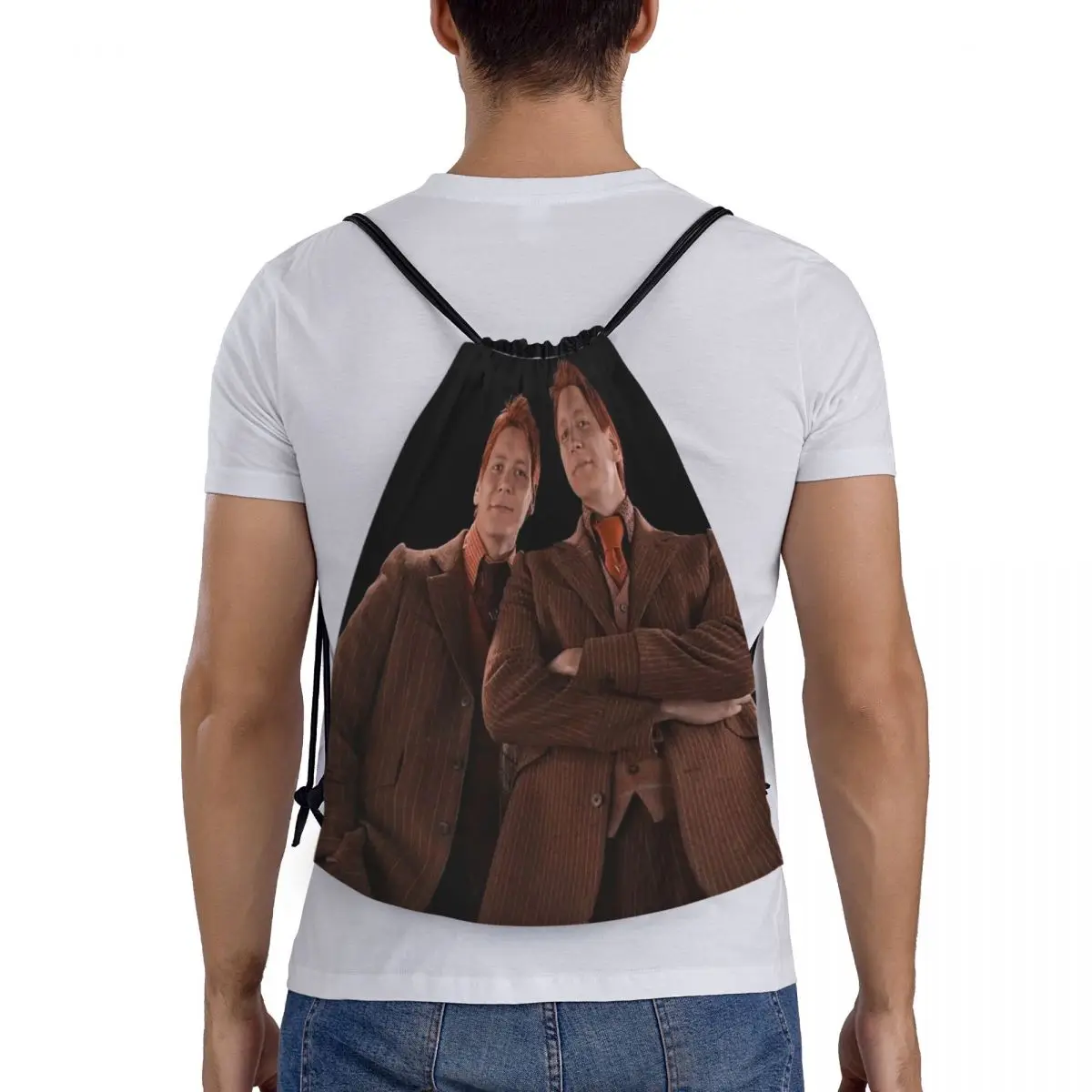 

Weasley Twins Printing Fashion Backpacks Fashion Drawstring Bags Sports Bag Book Bags for Man Woman Students
