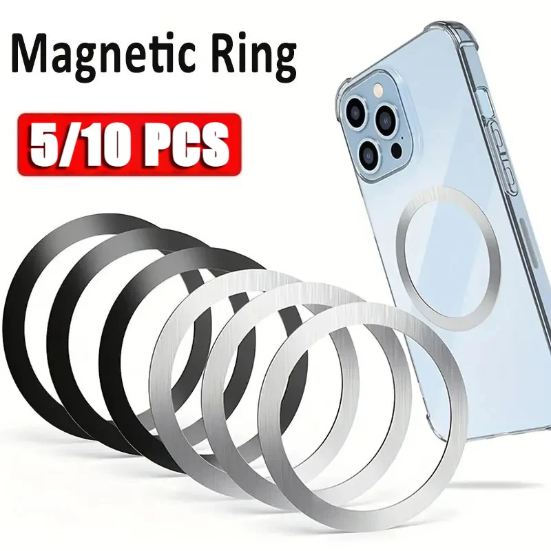 

2026 10/5PCS for Magsafe Magnetic Plate Ring Universal Stickers Support Wireless Charger Metal Plate Sheet for Phone