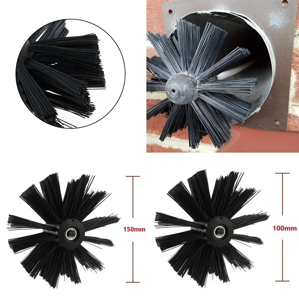 

100/150mm Chimney Brush Dryer Vent Cleaning Brush Chimney Lint Remover Bristle Head Duct Chimney Pipe Nylon Cleaning Brush