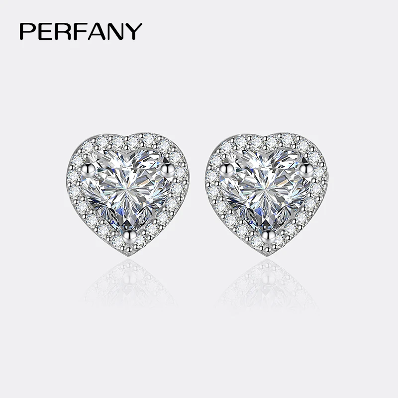 

1PC Heart-Shaped Cut Moissanite Earrings For Women S925 Pure Silver Simulated Diamond Earrings Fashion Jewelry