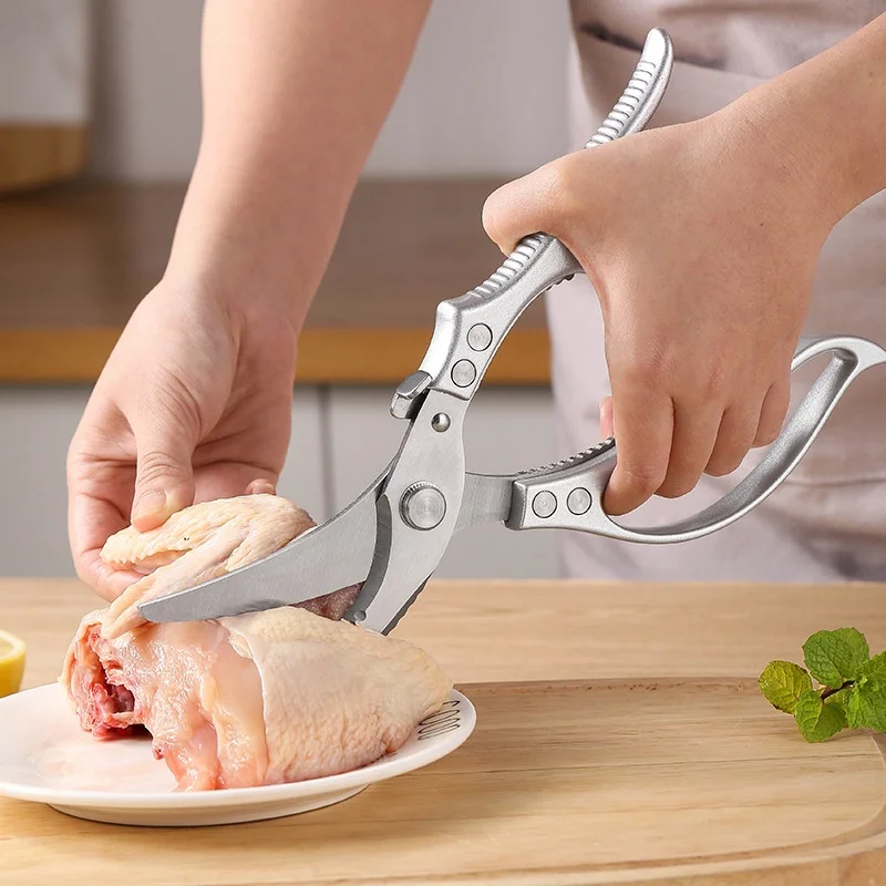 Kitchen scissors Household stainless steel chicken duck goose meat bones kill fish strong multi-functional special food scissors