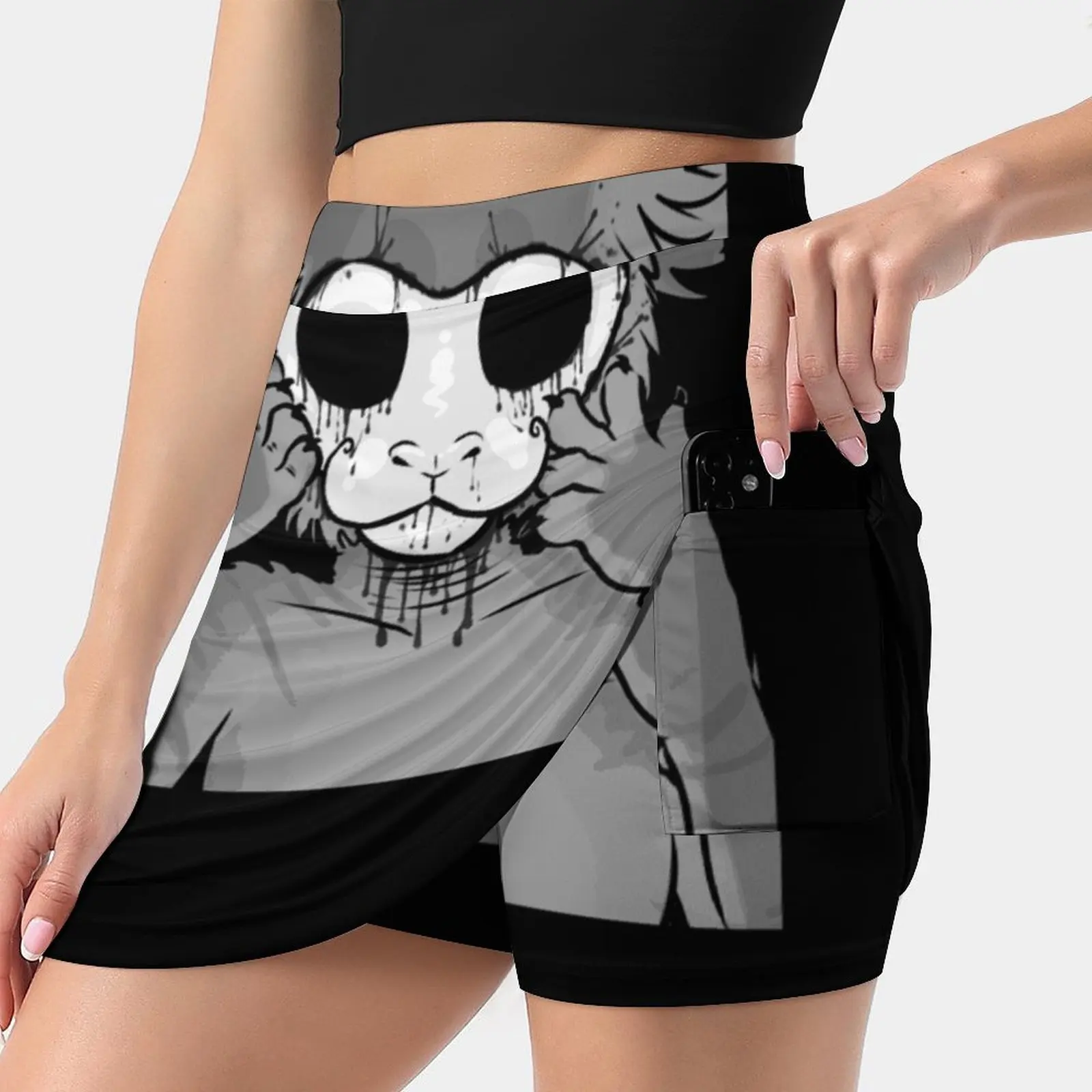 Behind The Mask New Women Skirts Double-Layer Printed Short Dress Mini Sport Skirt Identity Anthro Anthropomorphic Furry Tiger