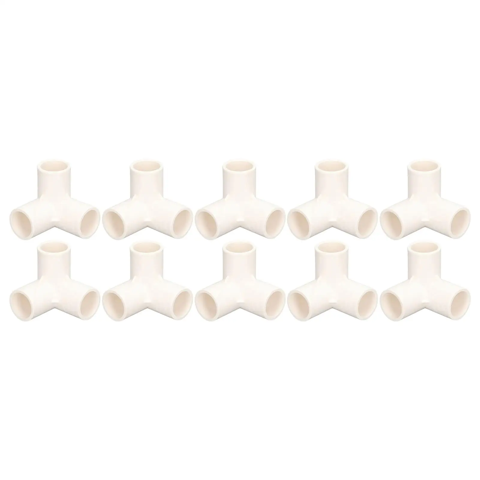 

10PCS 3 Way Plastic Tee Elbow Corner Connector for PVC Pipe 25mm Inner Diameter