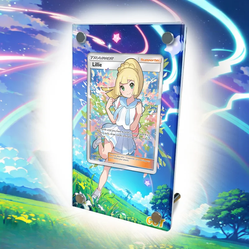 Pokemon Cards Brick Cheer Lillie PTCG Anime Game Protective Case Self Made Extended Picture DIY Toy Acrylic Does No Include Card