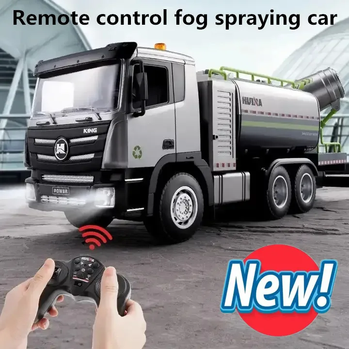 2.4G hz Remote Control Fog Spraying Car 9 Channel Simulated Toy Car Model With LED Lights Sanitation Toy Cars For Children's Toy