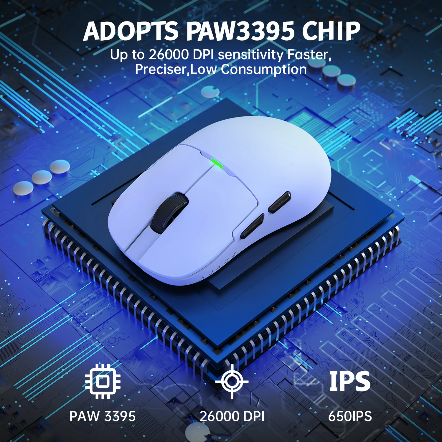 Imagem -02 - Mouse para Jogos Tri-mode Attack Shark x Ajazz Aj159p com Doca de Carregamento Magnética Sensor Paw3395 26000 Dpi Ultraleve 56g 1000hz