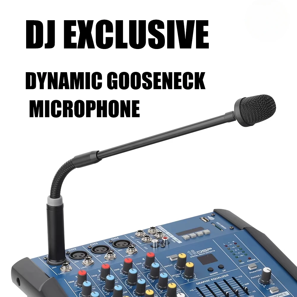 Dynamic gooseneck DJ McCannon three-pin mixer stage performance conference bar metal hose microphone