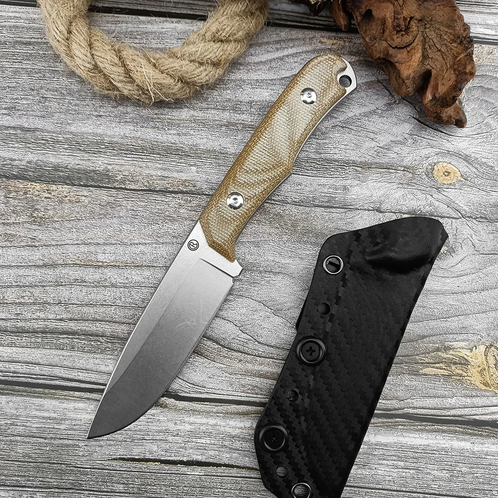 1PC High Hardness Multifunctional D2 Blade Fixed Knife, Kydex Sheath, Outdoor Survival Portable EDC Hunting Straight Knife