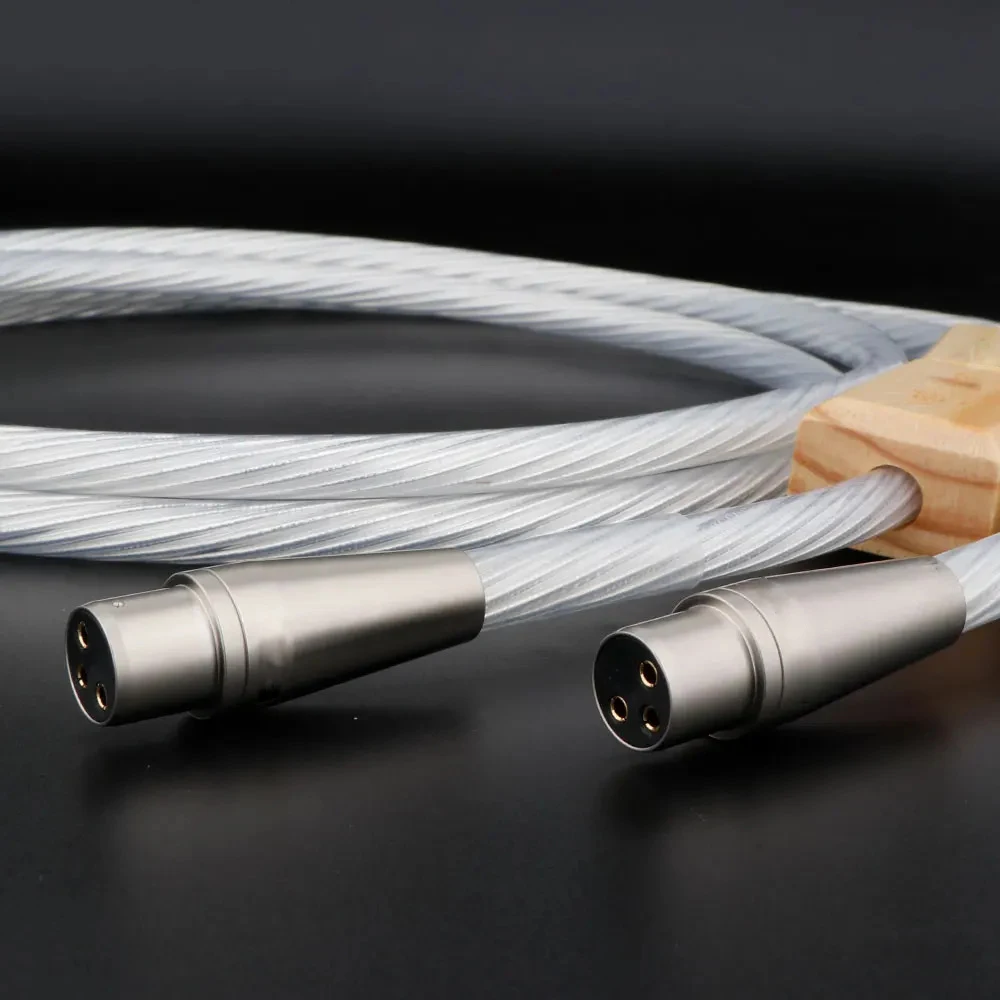 ペア OCC 銀メッキ XLR ケーブル PTFE 相互接続 RCA シグナルワイヤー RCA から XLR バランスケーブル アンプ CD プレーヤー用