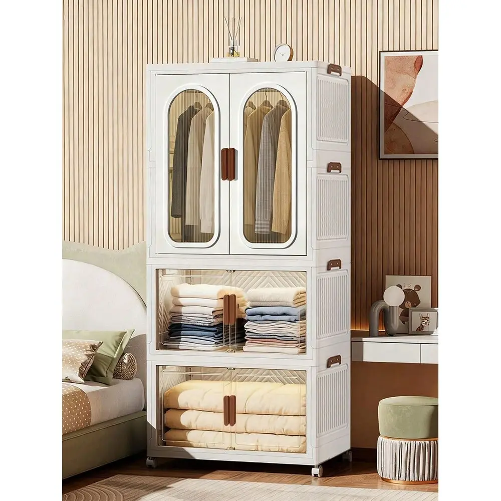 

Stackable And Foldable Storage Box, Closet Storage And Storage, Foldable Plastic Clothing Storage Cabinet, Suitable For Home Of