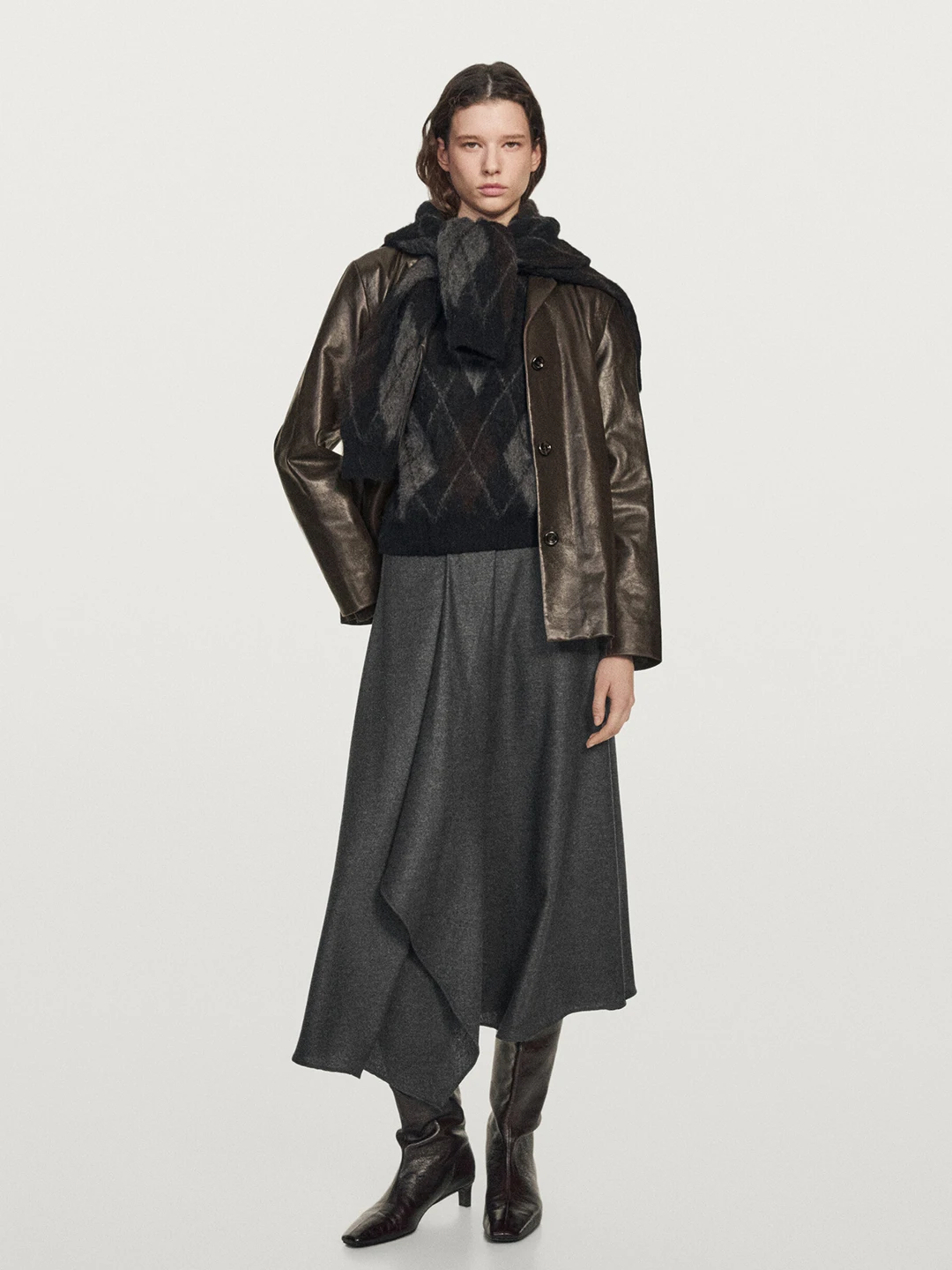 

Асимметричная юбка-миди Ele mat ey для женщин, повседневная юбка со средней талией, другие материалы, другие продукты Proc